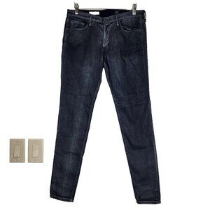 Ag Adriano Goldschmied Absolute Legging Jeans 30 Blue Silver Coated Denim Skinny